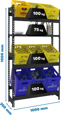 Produktbild von Simonrack Getränkekistenregal SIMONBOTTLE 8425437129674 anthrazit 100,0 x 30,0 x 180,0 cm