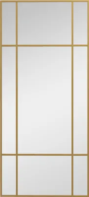 Produktbild von HOMCOM Wandspiegel 110 x 50 cm dekorativer Spiegel mit Metallrahmen Gold