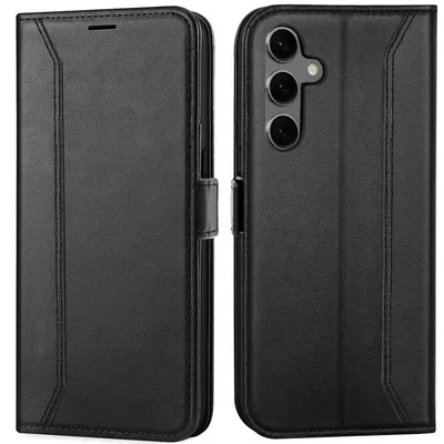 Produktbild von Conie RFID Klapp Tasche für Samsung Galaxy S24 FE Kartenfach Hülle Rundumschutz in Schwarz