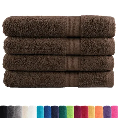 Image de vidaXL Serviettes de sauna haut de gamme SOLUND 4 pièces Marron 80 x 200 cm 600 g/m²