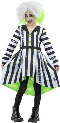Image de Beetlejuice - Robe de costume - filles SM2781 (128-134) (Noir/Blanc)