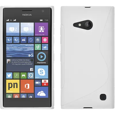 Produktbild von PhoneNatic Case kompatibel mit Nokia Lumia 730 - weiß Silikon Hülle S-Style + 2 Schutzfolien