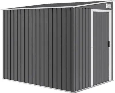 Produktbild von Metall Gerätehaus 2,81m² 154x206,5x181 cm Geräteschuppen mit Pultdach Fundament