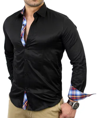 Produktbild von Reslad Herren Langarm Hemd RS-14009 Schwarz S