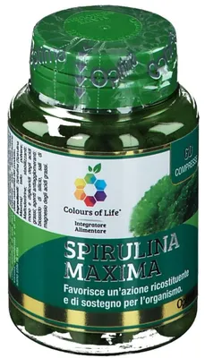 Image de COLOURS OF LIFE : SPIRULINE MAXIMA, 60 comprimés, 1000 mg