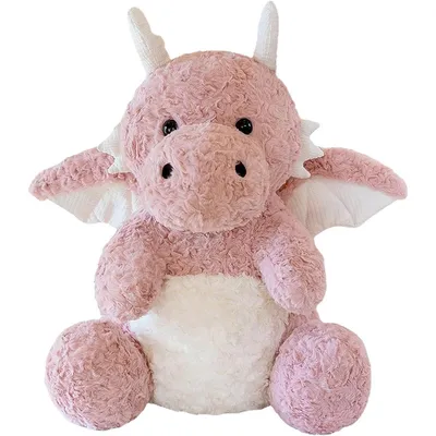 Produktbild von Plüsch Dinosaurier Kuscheltier 45cm - Weicher Fliegender Drache Stofftier für Kinder - Rosa
