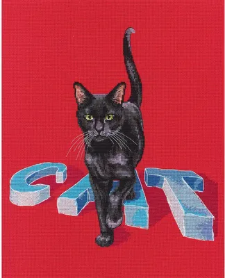Produktbild von RTO Kreuzstich Set "Katze" M794, Zählmuster, 29x30 cm