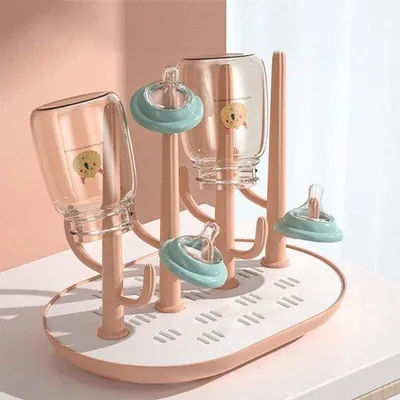 Image de Porte-biberon, porte-biberon et accessoires, rose, en plastique