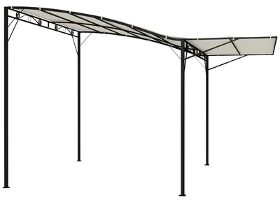 Produktbild von Pavillon mit klappbarer Dacherweiterung wetterfest 3 x 2.5 m Cremewei?