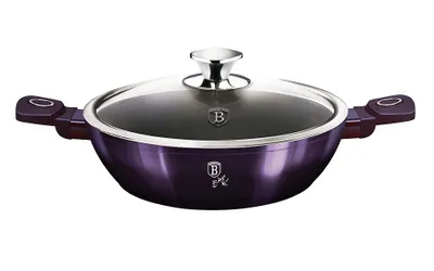 Image de Berlinger Haus Shallow Topf, 24 cm, Eclipse Collection BH/6631 Metallic Purple Shadow, 18/8 Edelstahl