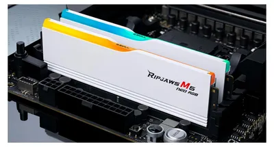 Produktbild von DIMM 64 GB DDR5-6000 (2x 32 GB) Dual-Kit (weiß, F5-6000J3636F32GX2-RM5NRW, Ripjaws M5 Neo RGB, INTEL XMP, AMD EXPO)
