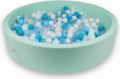 Obrázok produktu pre Suchý bazén 130x30cm mint so 600 guľôčkami: tyrkysová, biela, priehľadná, svetlomodrá