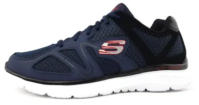 Immagine prodotto di Scarpe da uomo Skechers Satisfaction, scarpe da tempo libero, sneakers, colore blu, ideali per il tempo libero