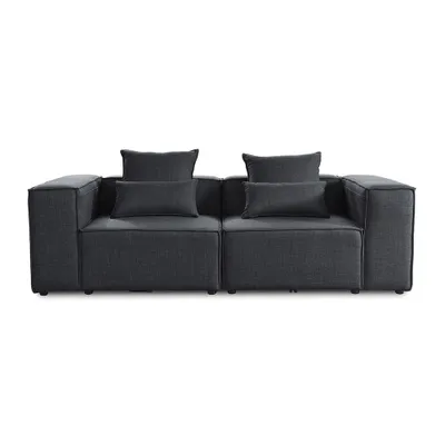 Produktbild von HOME DELUXE - Sofa VERONA - Anthrazit, Größe: S - ca. 240 x 70 x 120 cm, Sitzhöhe: 46 cm, Sitztiefe: 80 cm, inkl. Kissen I Modulares Sofa Modulsofa Ecksofa Wohnlandschaft