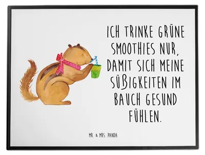 Produktbild von Mr. & Mrs. Panda tischschutzmatte Eichhörnchen Smoothie - Weiß - Geschenk, Unterlage Schreibtisch, Streifenhörnchen, schreibtischunterlagen, Tischunterlage, Abnehmen