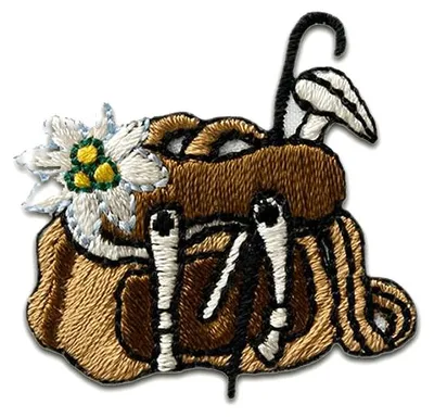 Produktbild von Trachten Rucksack - Aufnäher, Bügelbild, Aufbügler, Applikationen, Patches, Flicken, Zum Aufbügeln, Größe: 3,8 x 3,5 cm