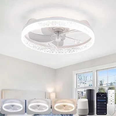 Image de Ventilateur de plafond silencieux avec éclairage et télécommande