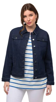 Immagine prodotto di Ulla Popken: Giacca di jeans da donna, taglie forti, denim blu, taglia 44, articolo 816