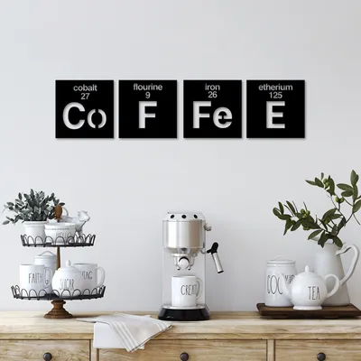 Obrázok produktu pre Wallity, Coffee 13, dekoratívny kovový doplnok na stenu, čierny, 100 % KOV, 18 x 18 cm
