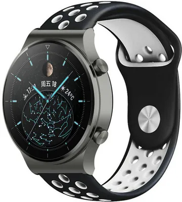 Produktbild von Strap-it Huawei Watch GT 2 Pro Sportarmband (Schwarz/Weiß)