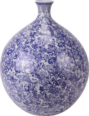 Zdjęcie produktu dla Fine Asianliving Chiński Wazon Porcelanowy Niebieski Biały Ryba Koi Ręcznie Malowany D36xH44cm Wazon Dekoracyjny Wazon Kwiatowy Orientalny Wazon Ceramiczny Wazon Dekoracyjny Nowoczesny Wazon Dekoracyjny Na Stół