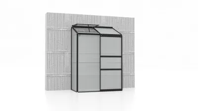 Produktbild von Vitavia Anlehn-Gewächshaus "Styx 900" schwarz 0,9 m² 4 mm HKP