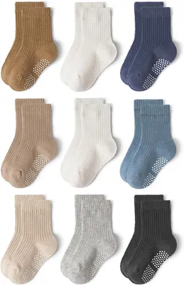 Produktbild von Kleinkindersocken 9 Paar, Baumwolle, Antirutsch-Noppen, für Kleinkinder
