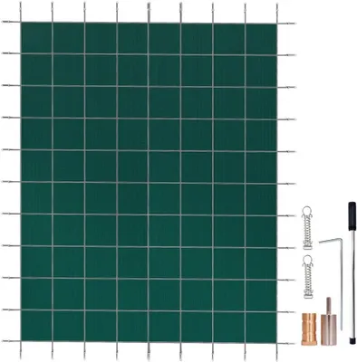 Immagine prodotto di Copertura per piscina - Rettangolare 5,47 x 11,47 m - Copertura per piscina in polipropilene - Copertura invernale verde - Sicurezza antipolvere - Copertura per piscina a rete fitta - Copertura di sicurezza per piscine