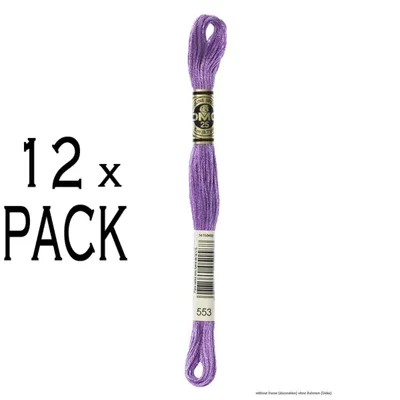 Immagine prodotto di 12x Filo da ricamo DMC Mouline Special 117MC -553, 6 veli, 8 m, VPE