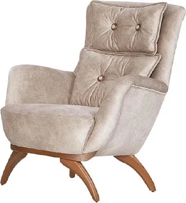 Produktbild von Beiger Sessel Luxus Club Lounge Designer Lehn Stuhl Einsitzer Polster