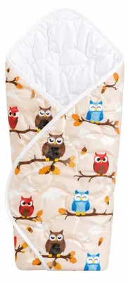 Obrázek produktu pro Zavinovačka pro miminko 75x75cm na suchý zip - Sovičky hnědé