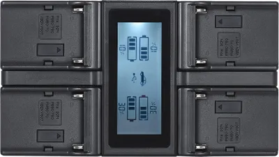 Produktbild von Andoer NP-F970 4-Kanal-Ladegeraet fuer Digitalkamera mit Ersatz fuer LCD-Display fuer Sony NP-F550 F750 F950 NP-FM50 FM500H QM71