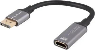 Image de Lanberg Câble adaptateur Displayport (M) -> HDMI (F) 4K 20cm argenté