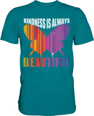 Produktbild von Kindness Beautiful Schmetterling T-Shirt – Diva Blue / S