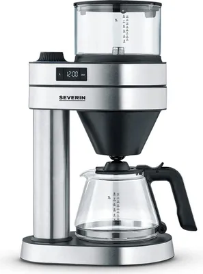 Produktbild von Severin Filterkaffeemaschine „Caprice“ KA 5762 gebürstetmattschwarzsilber  Filterkaffeemaschine Kaffeemaschine Filterkaffee Kaffeezubereiter