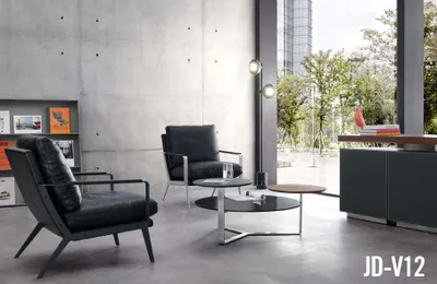 Productafbeelding van Kunstleren fauteuil in grijs, modern, comfortabel en stijlvol