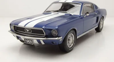 Produktbild von KK Scale 181394 Ford Mustang GT Fastback 1968 blau metallic weiß 1:18