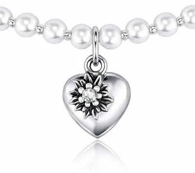 Produktbild von LUISIA® Kinder Perlenkette "Luna" mit Kristallen von Swarovski® | Weiß