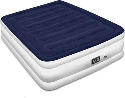 Image de Matelas pneumatique électrique avec pompe intégrée – Matelas d'appoint confortable pour l'intérieur et l'extérieur – Idéal pour le camping et les vacances – Matelas pneumatique à double chambre – Confortable et à gonflage rapide