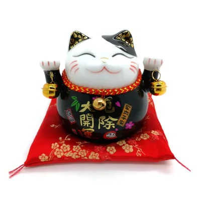 Produktbild von 12cm Spardose als Keramik Winkekatze HF17039-6