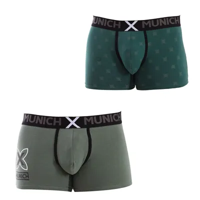 Imagen del producto de Paquete de 2 boxers para hombre, confeccionados en algodón elástico MUDU