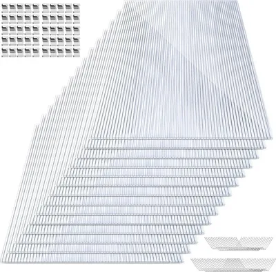 Produktbild von Faziango 28x Polycarbonat Hohlkammerstegplatten 4mm, 20,5m² Doppelstegplatte, 100x Klammern + 100x Z-Clips, UV-beständig Für Gewächshaus Gartenbau Carports