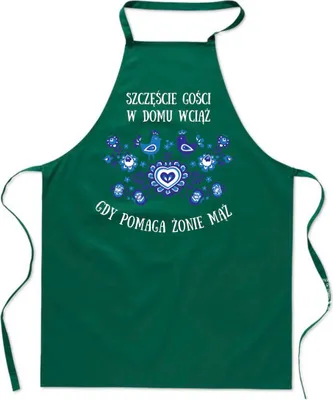 Produktbild von FARTUCH KUCHENNY z NADRUKIEM Gdy Pomaga Żonie MĄŻ Szczęście FOLKLOR męski