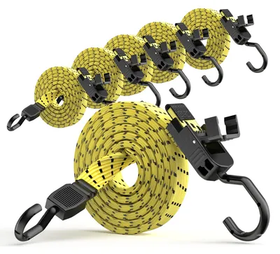 Produktbild von Verstellbarer Spanngummi mit Haken, 200cm, 6er Set