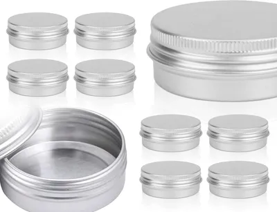 Produktbild von 8 Stück leere Aluminiumdosen 30 ml mit Schraubdeckel - für Kosmetik, Kerzen, Lotion, Creme