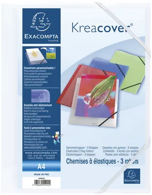 Produktbild von Exacompta Sammelmappe A4 mit Gummizug blickdicht weiß