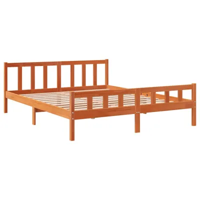 Produktbild von Massivholzbett ohne Matratze Wachsbraun 160x200 Kiefernholz