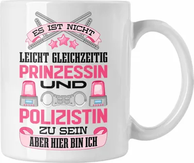 Produktbild von Trendation - Polizistin Geschenk Tasse mit Spruch Geschenke Polizei Frauen Lustig Blaulichtmilieu (Weiß)