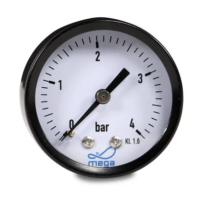 Produktbild von MEGA Druckmanometer 0 - 4 bar - 1/4 Zoll Anschluss nach hinten Axial Ø 50 mm