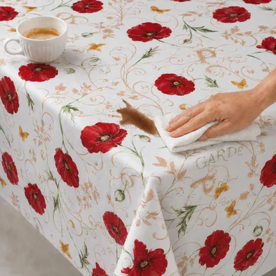 Produktbild von Wachstuchtischdecke Mohnblume abwischbar 140 x 380 - 29042 - Mohnblume